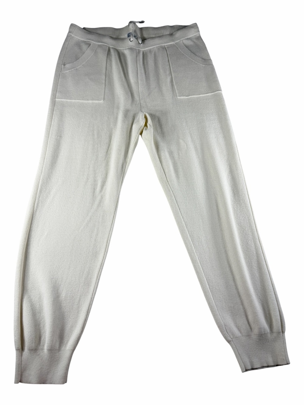 NWT Chico's Zenergy Cotton Cashmere Cozy Jogger Cream Knit Pants Size 2R (Large)